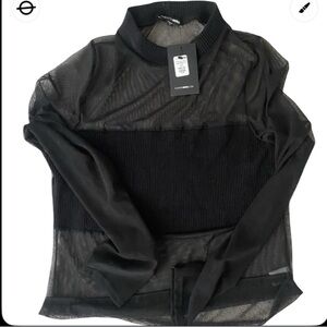 Fashion Nova Black Sheer Blouse